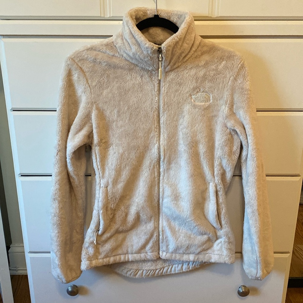 Women’s cream North Face fleece jacket S